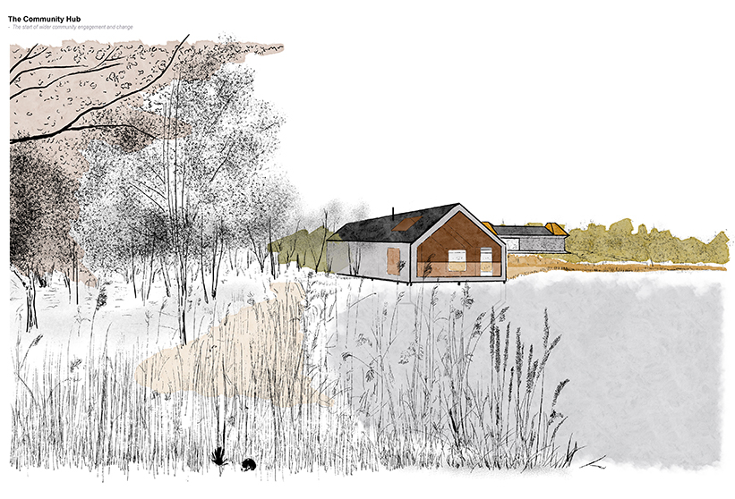 A New Community Hub at the Centre of the Forest - encouraging shared learning and workshop activities, as well as a new culture of recycling and closed-loop materiality