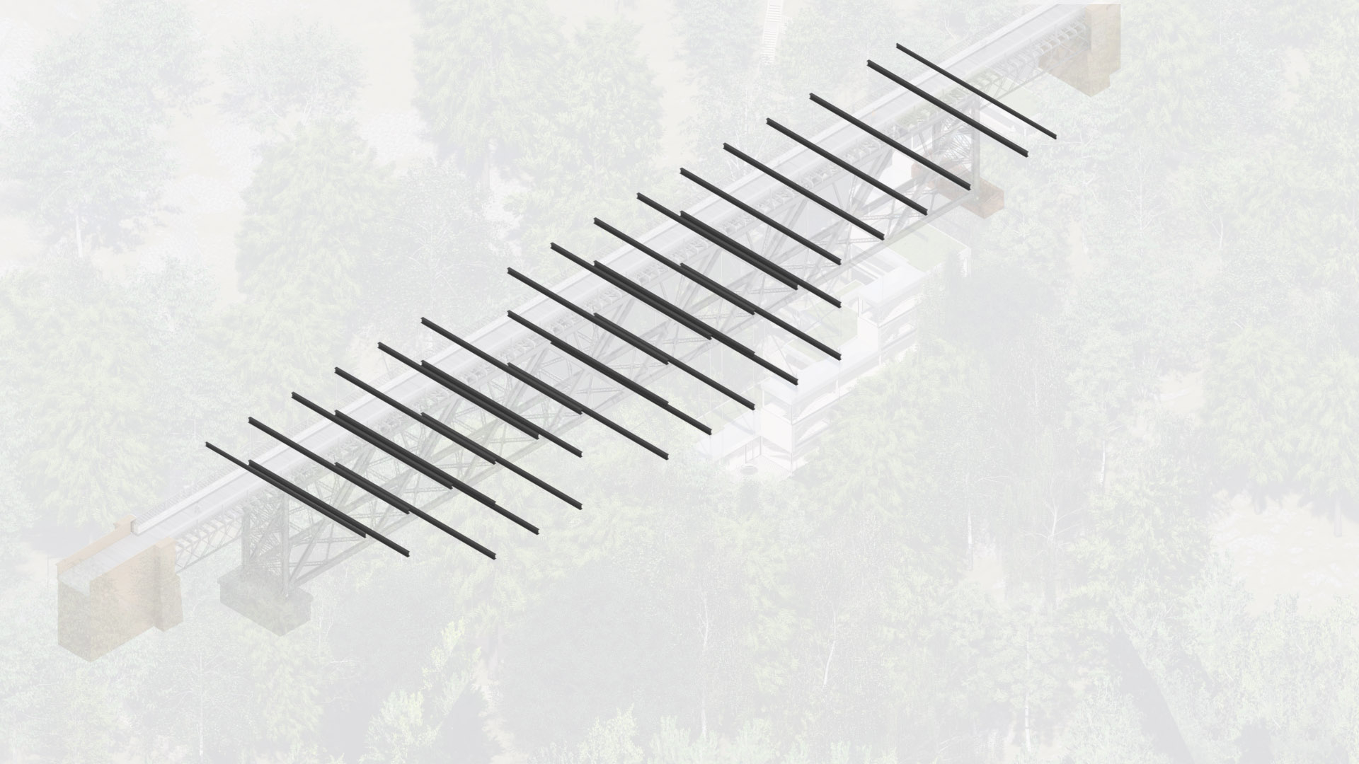 Diagram showing the Structural Build Up 2 - highlighting the Suspending Beams