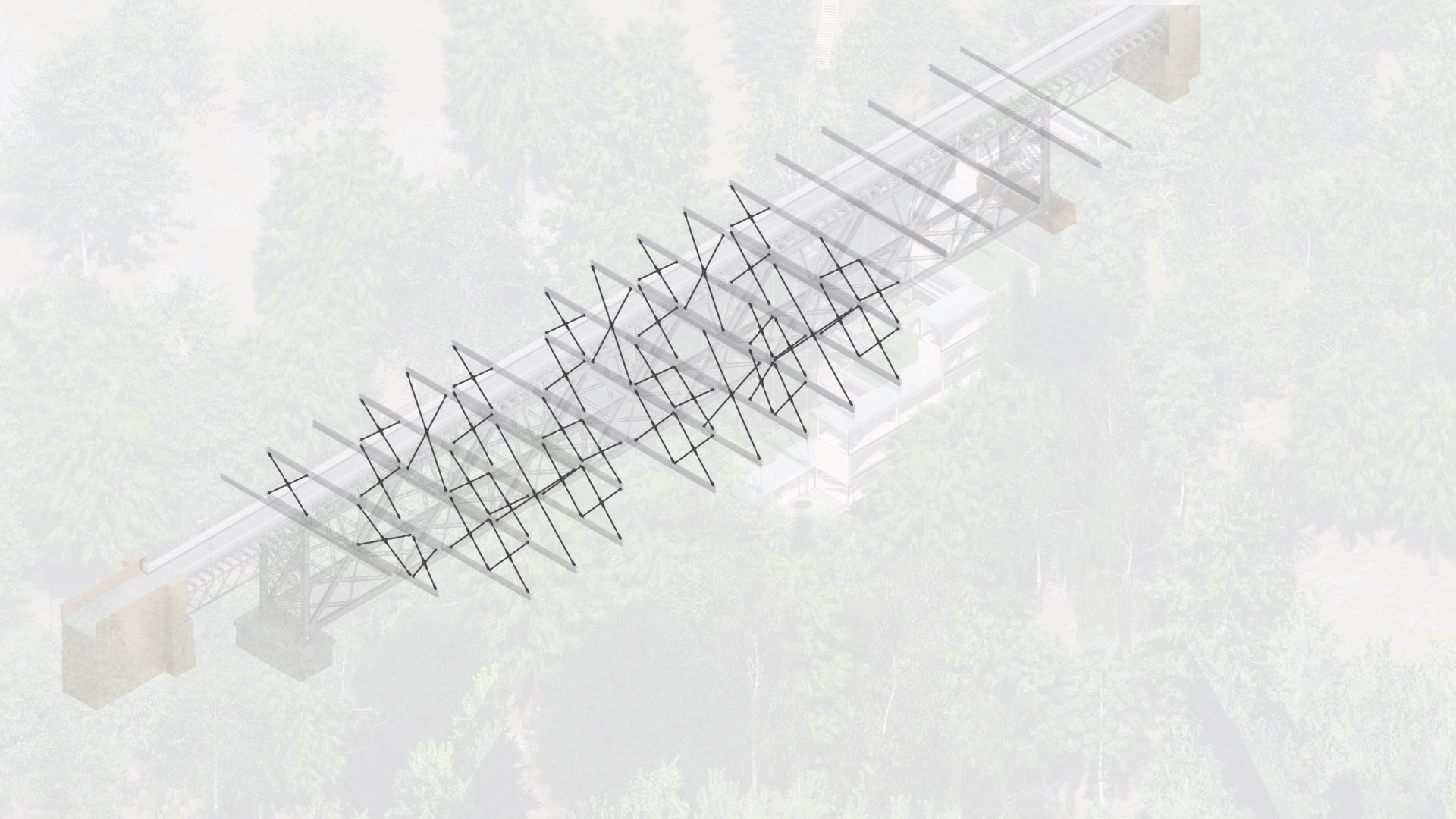Diagram showing the Structural Build Up 3 - highlighting the Bracing between Beams