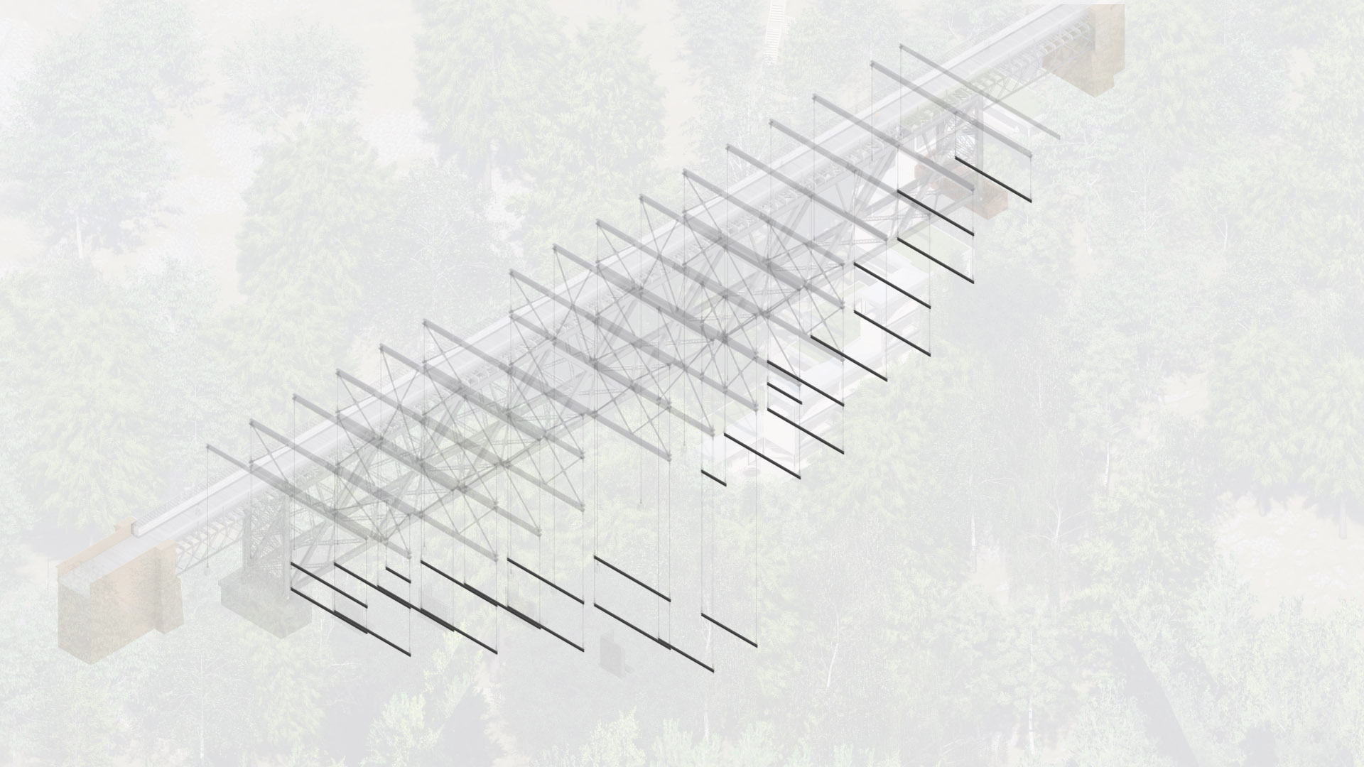 Diagram showing the Structural Build Up 6 - highlighting the Supporting Beams