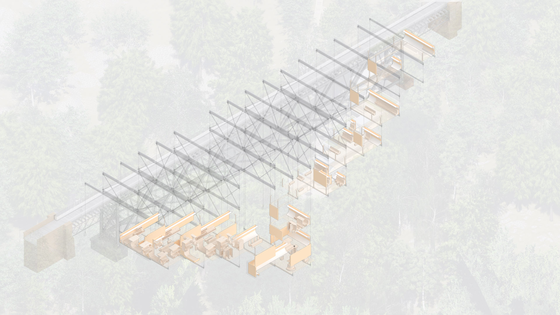 Diagram showing the Structural Build Up 8 - highlighting the CLT Vertical Supports