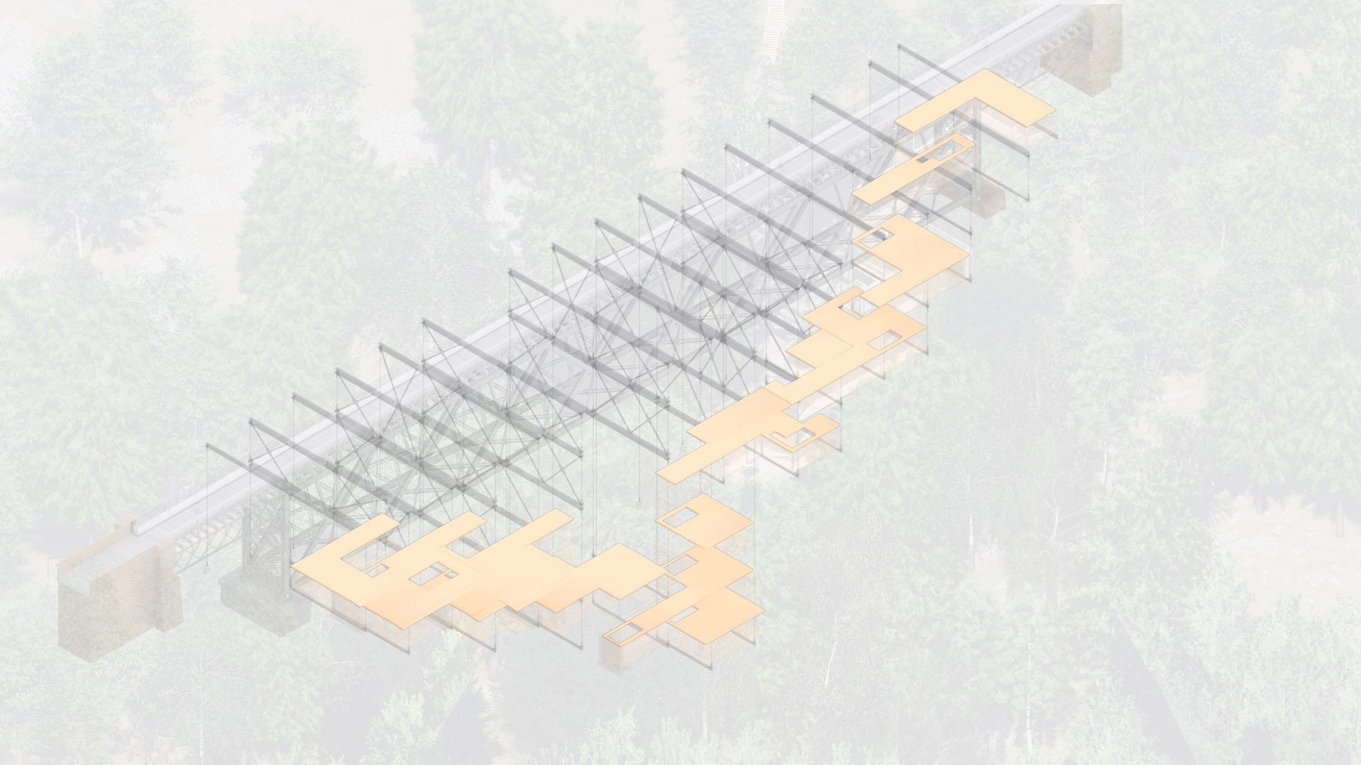 Diagram showing the Structural Build Up 9 - highlighting the CLT Roof Panels