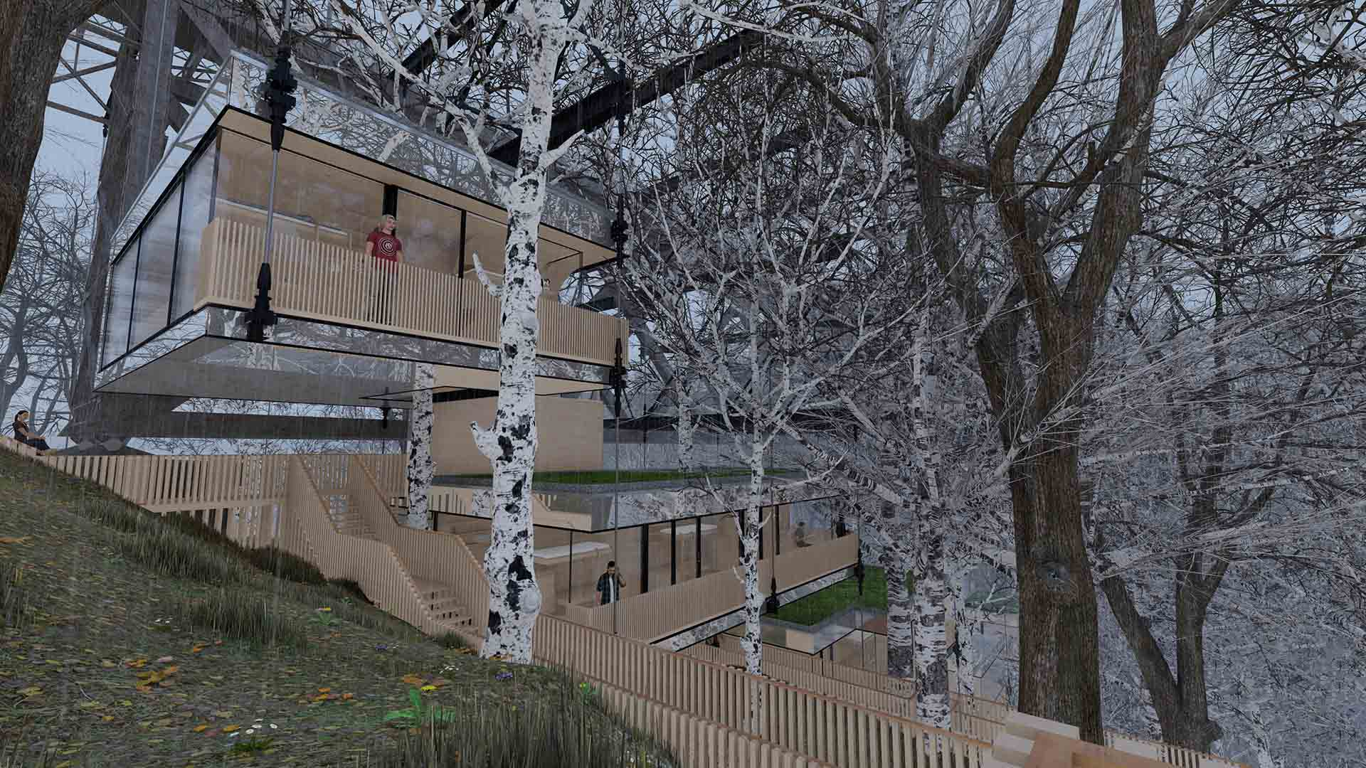 Exterior Visualisation of the Bield - Bothies 1 & 2