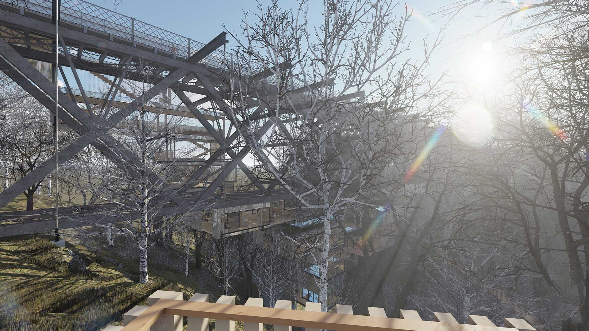 Exterior Visualisation of the Bield from a Hiking Trail