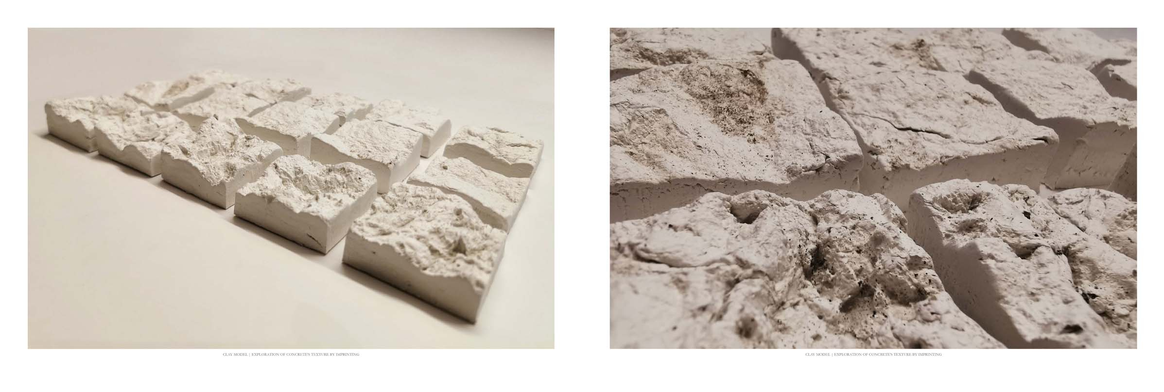 CLAY MODEL | EXPLORATION OF CONCRETE'S TEXTURE BY IMPRINTING