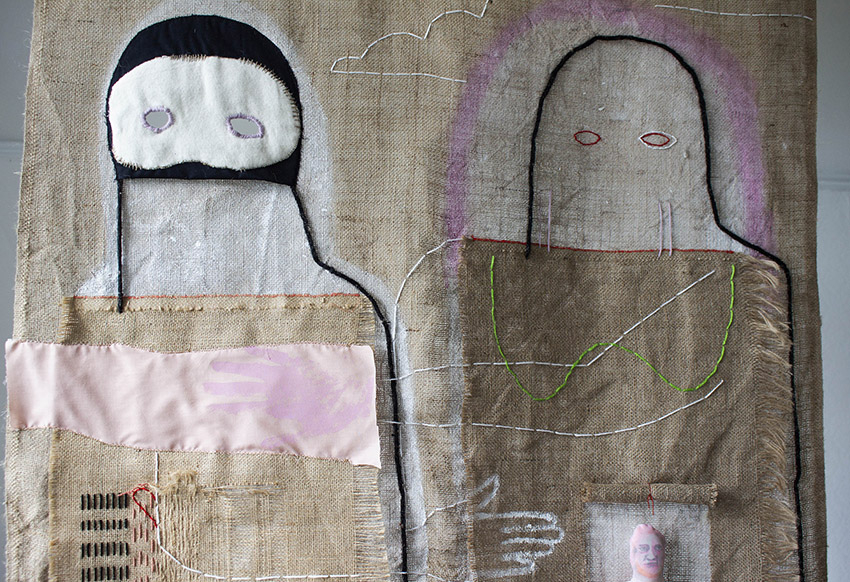 One Skin (detail) 200cm x 100cm, mixed media embroidery