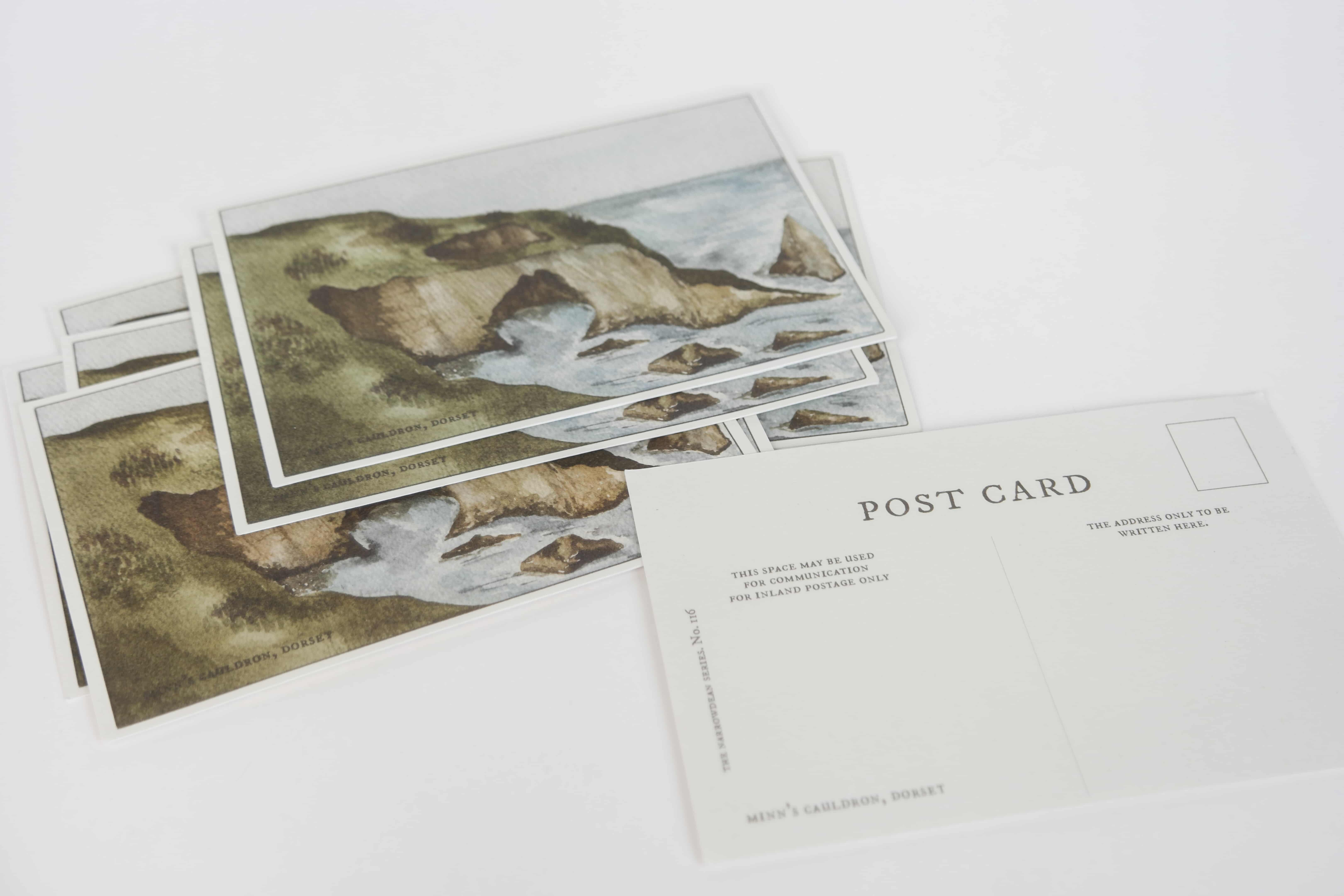 Front and Back design for the Postcards of Minn's Cauldron