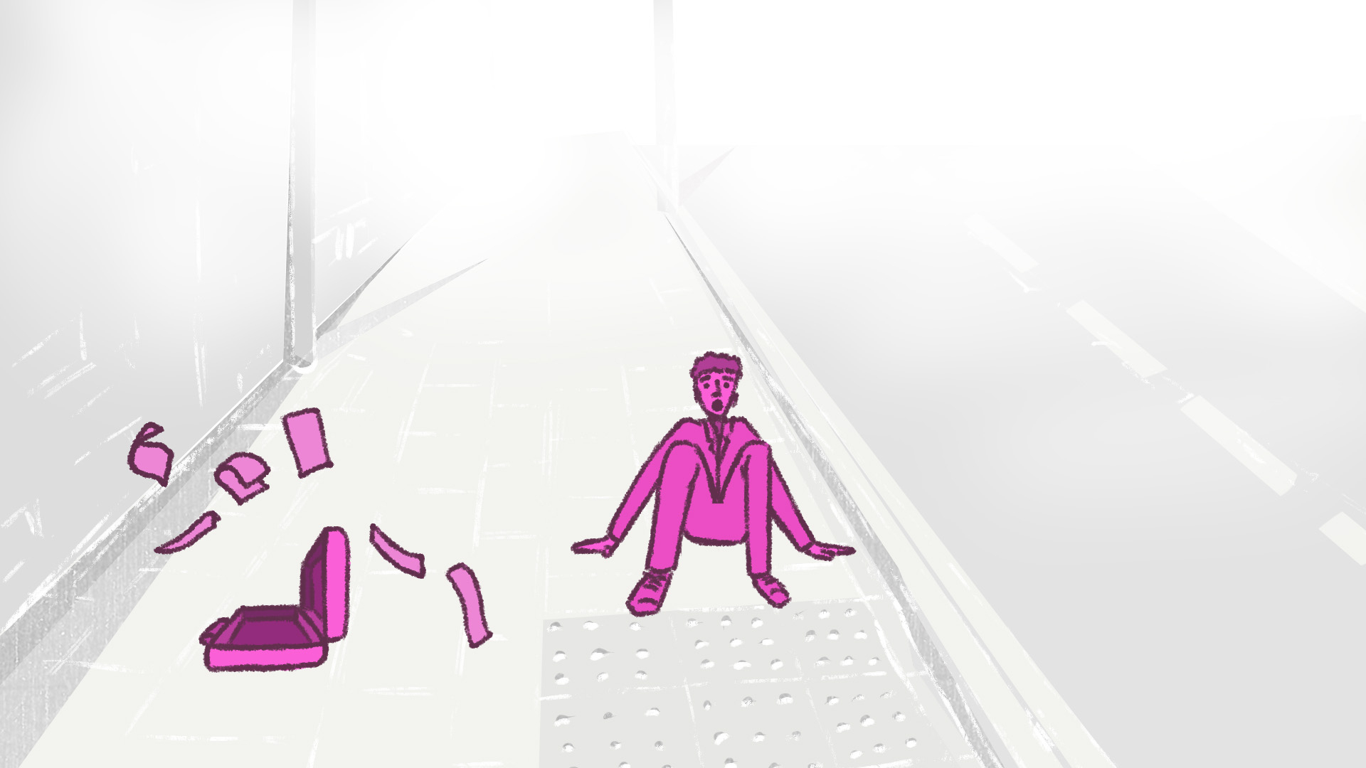 A still from the short film 'The Magentalman and the Gentlemint'