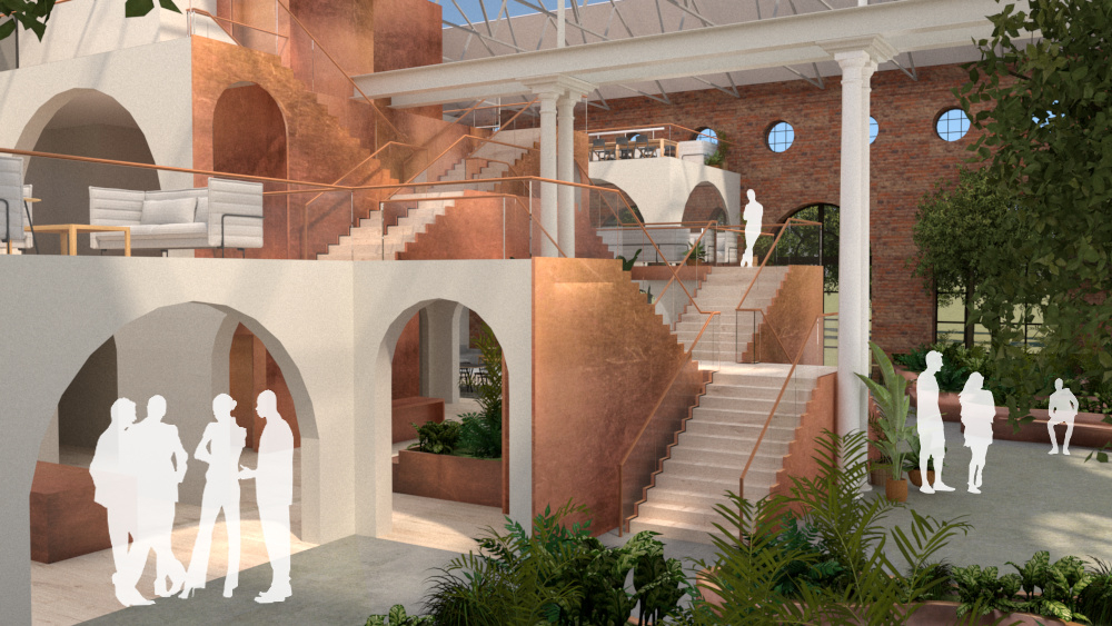 Visual of ShrubHub showing stair and popup space