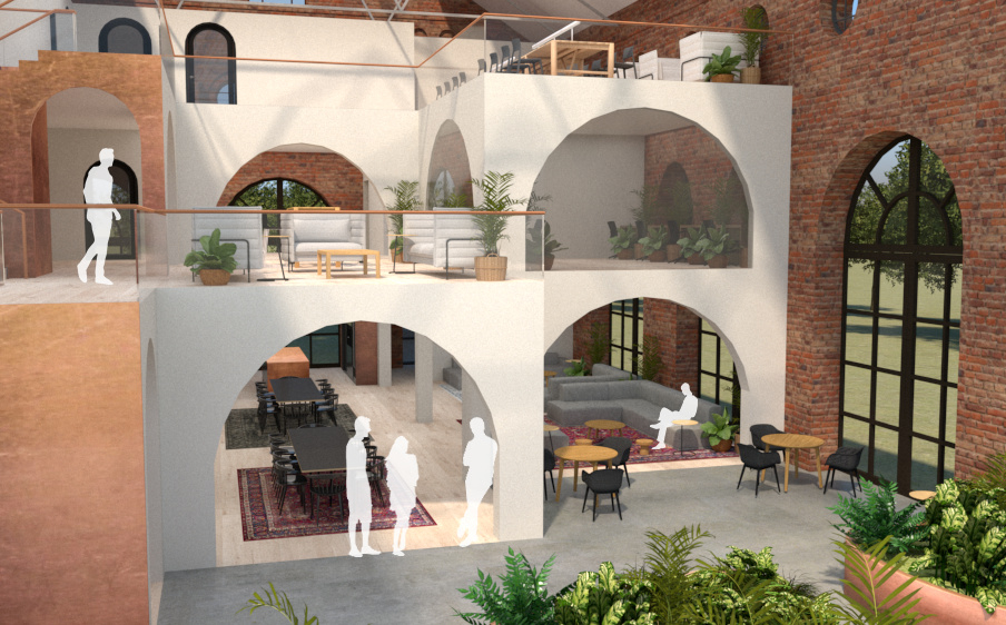 Visual of ShrubHub showing garden and living area