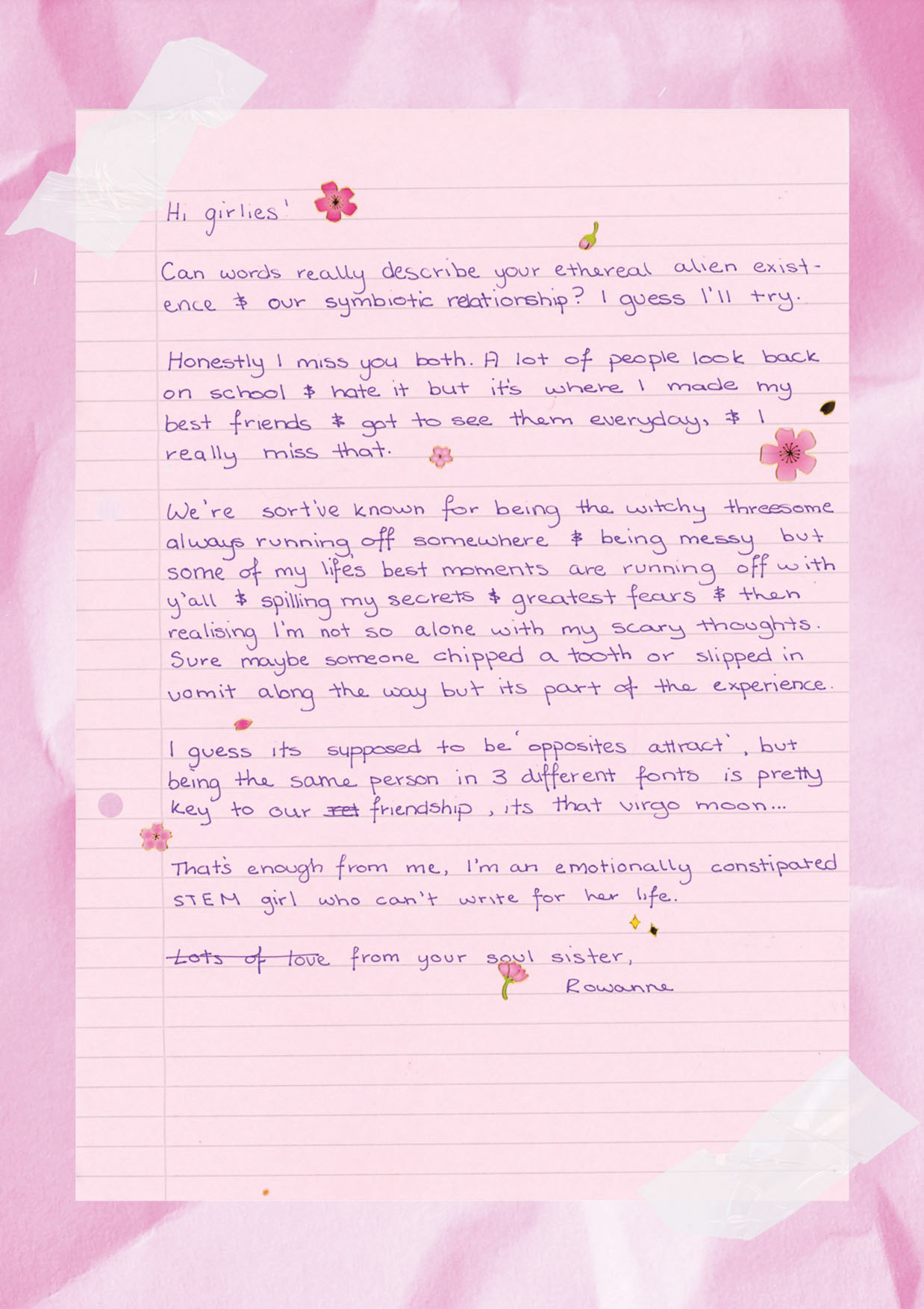 Rowanne's letter
