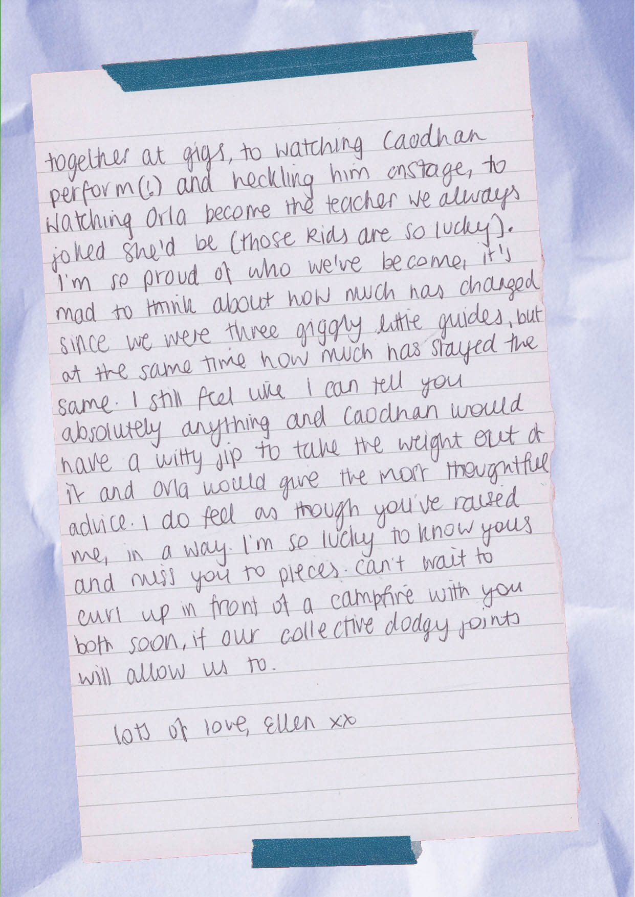 Back page of Ellen's letter
