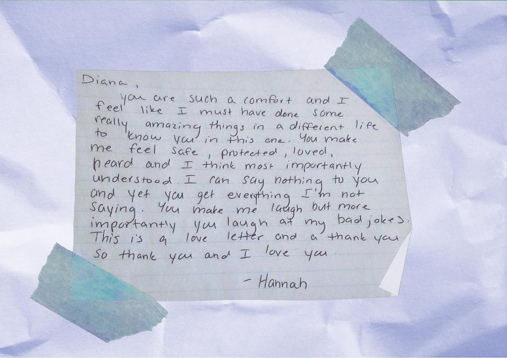 Letter from Hannah