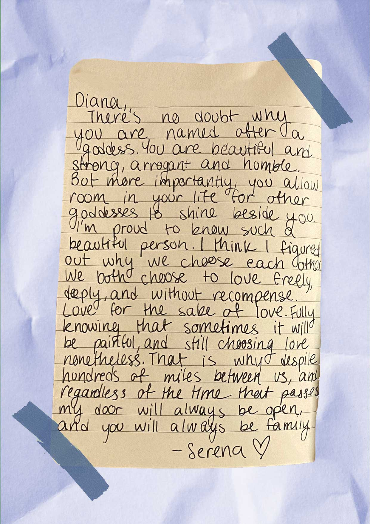 Letter from Serena