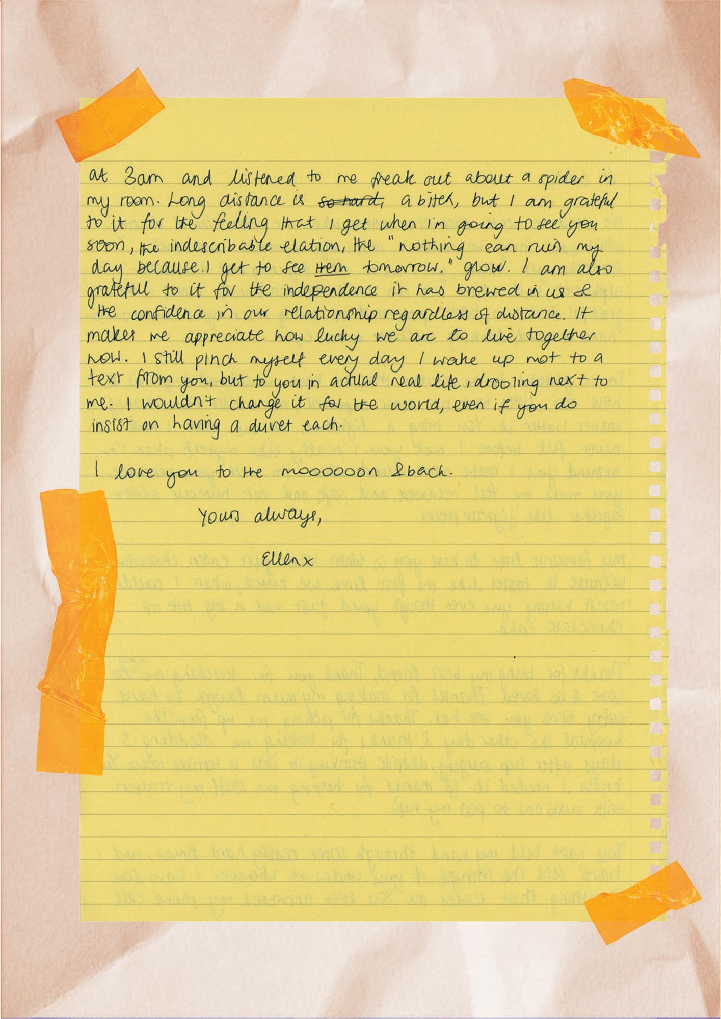 The back page of Ellen's letter to Ska