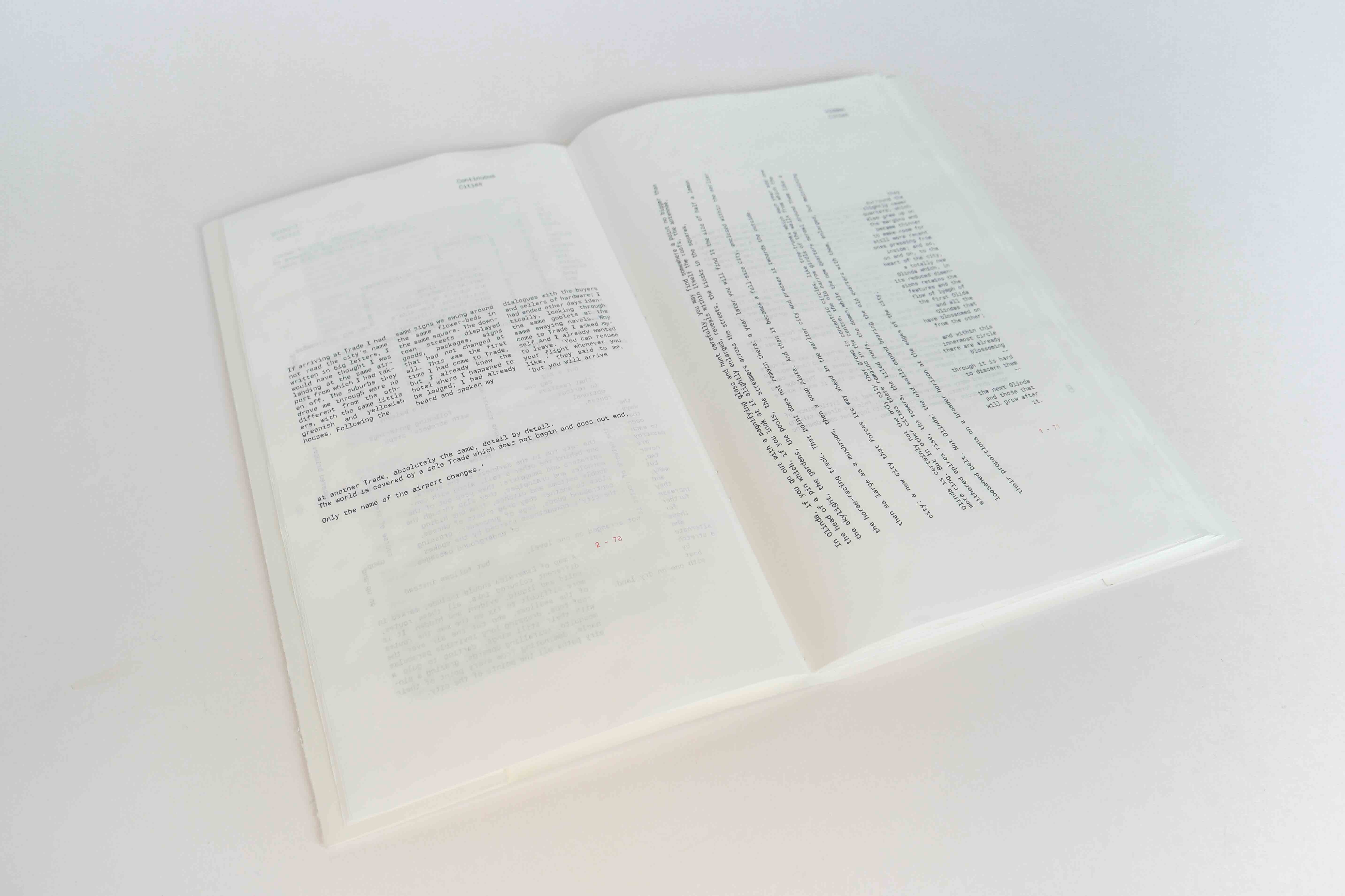 Double page spread for Invisible Cities