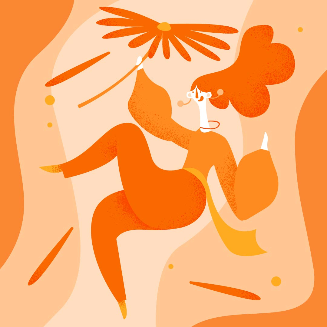 Orange personified illustration