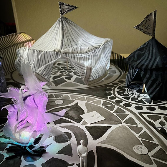 Circus set close up.