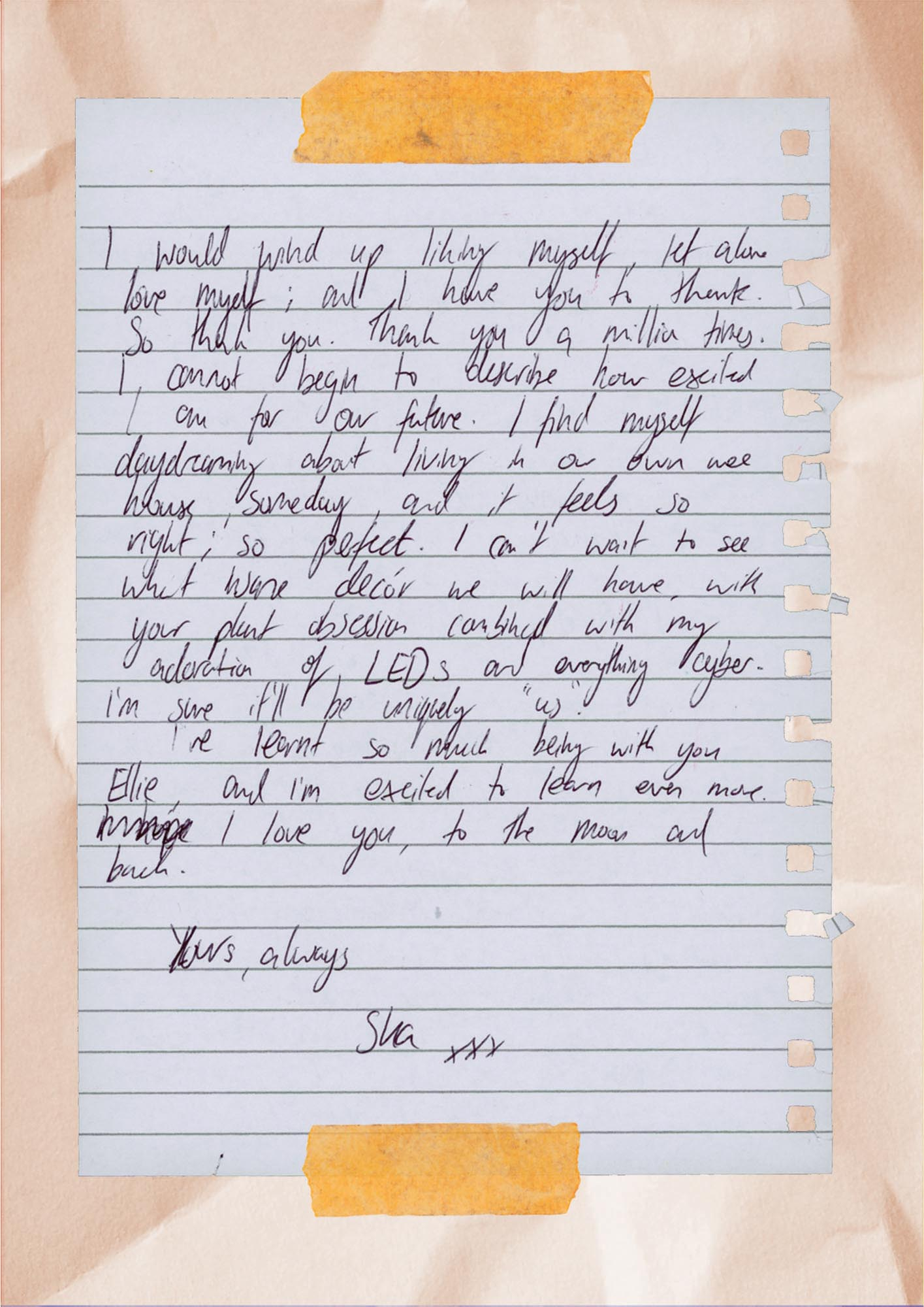 Back page of Ska's letter to Ellen