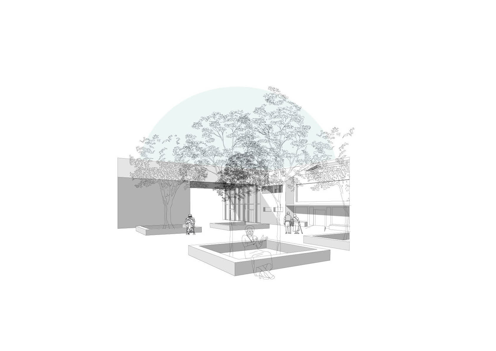 Community Hub South West Entrance Courtyard Visualisation 