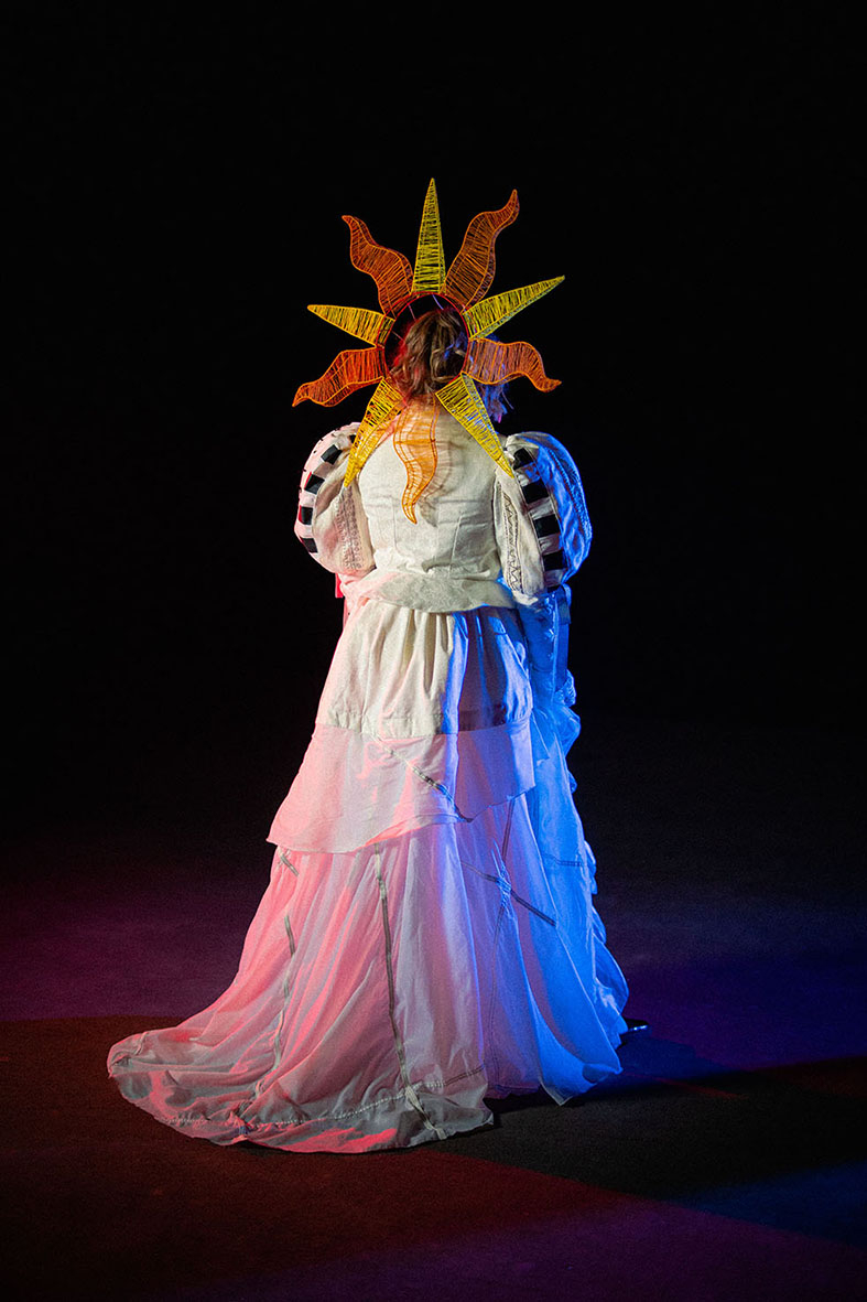 Poppet back of costume.