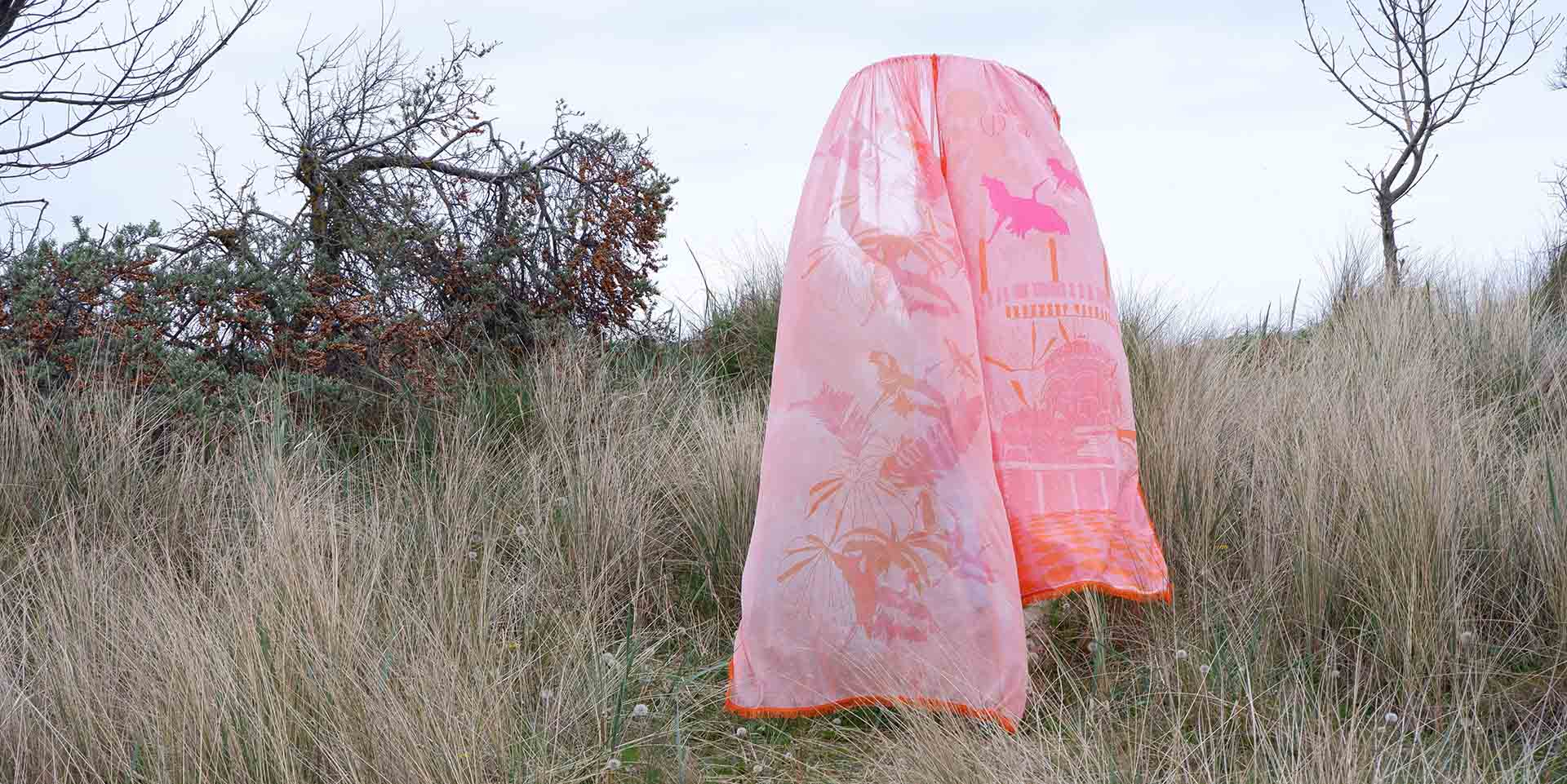 An image showing my immersive installation in a vast nature setting.