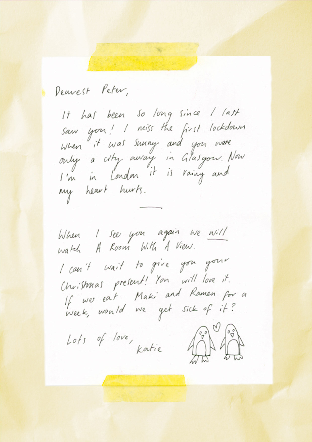 Letter from Katie to Peter