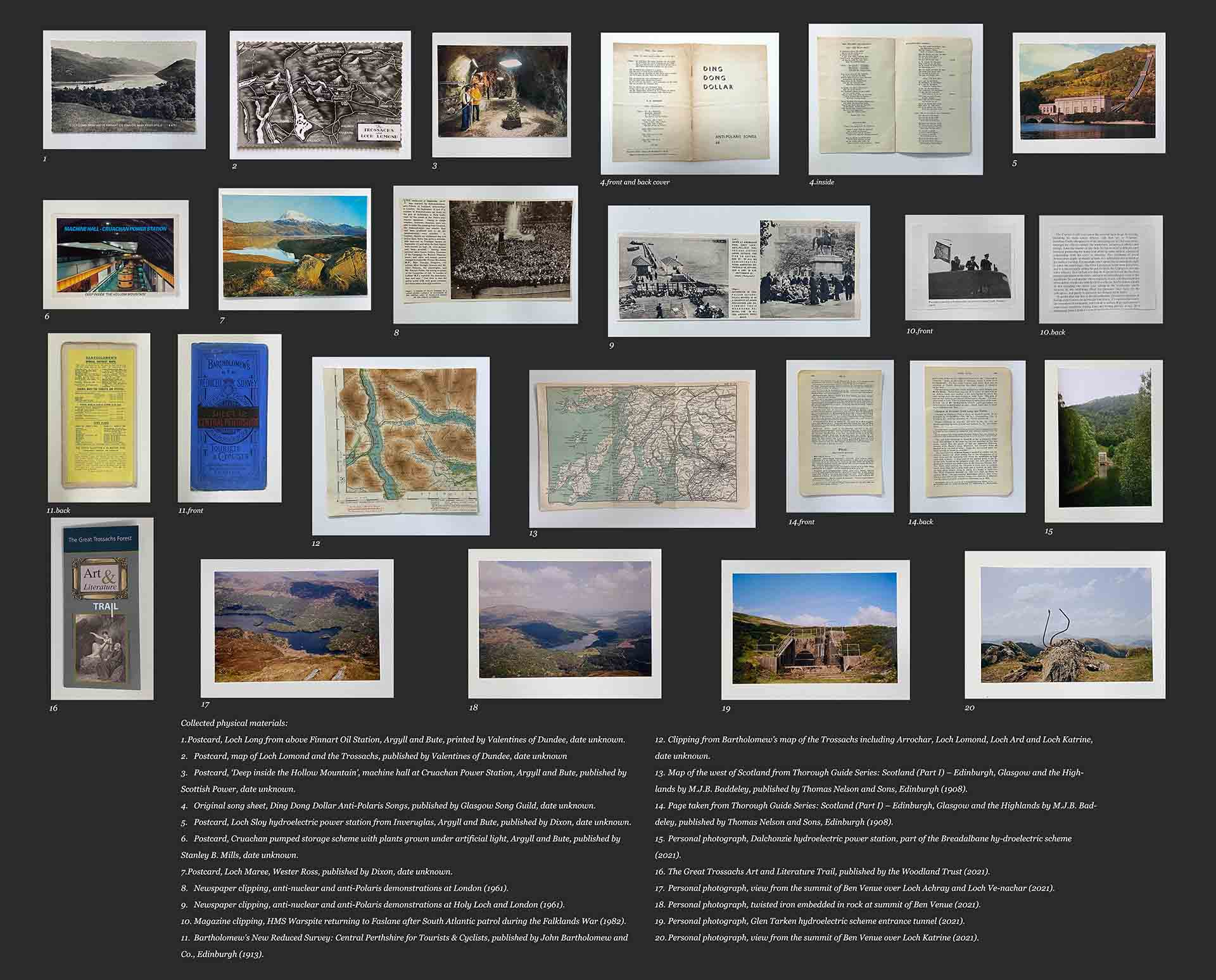 on this image you can see a the list of archival materials  