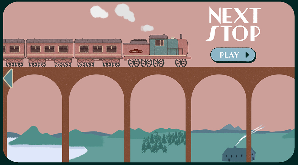 train travelling over a viaduct