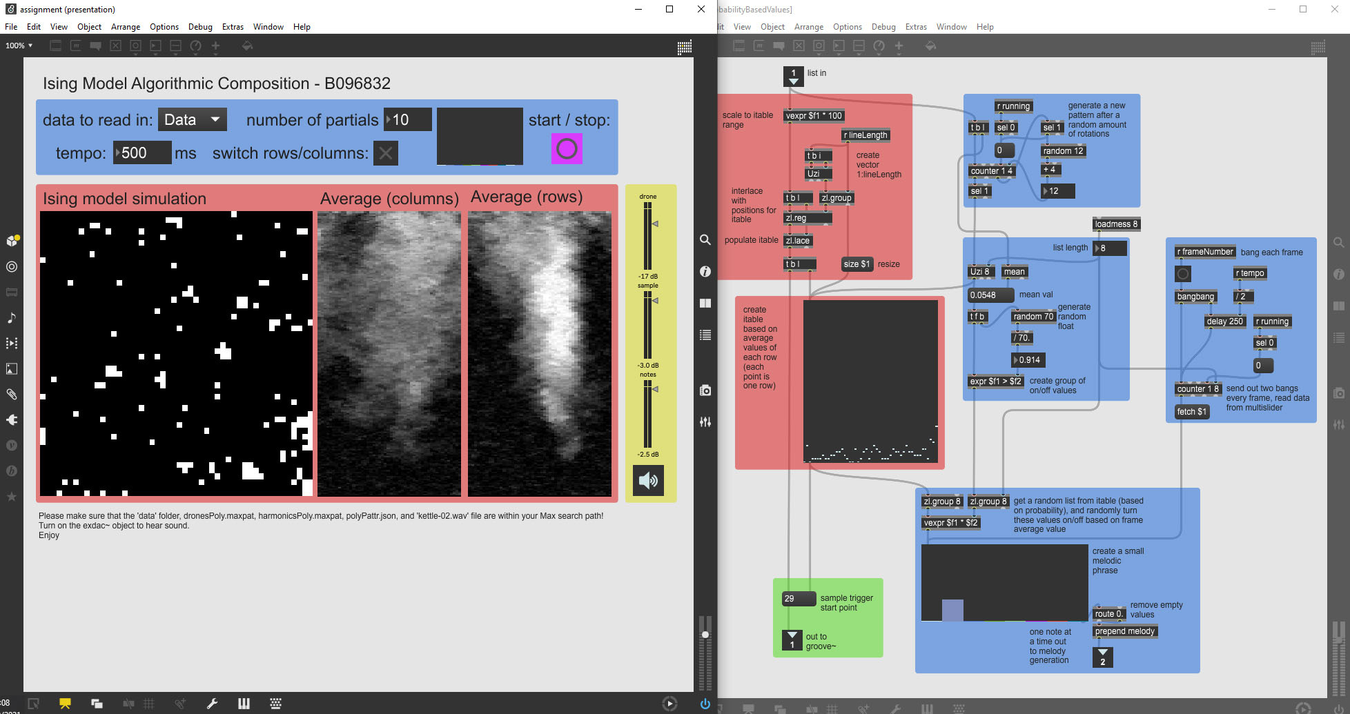 A screenshot of code within Max.