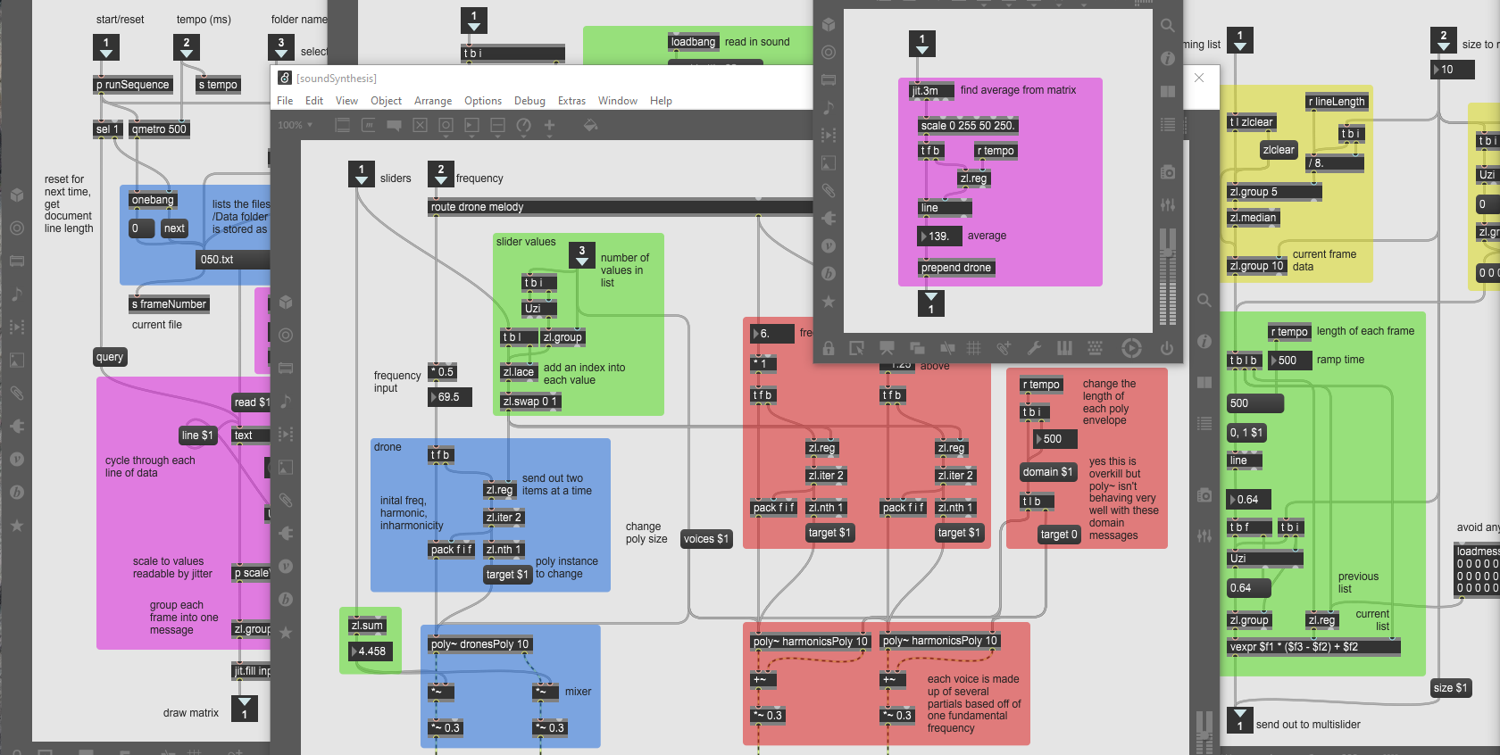 A screenshot of code within Max.