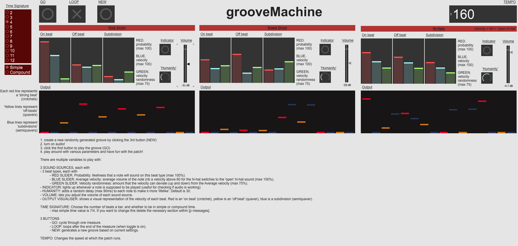 A screenshot of code within Max.