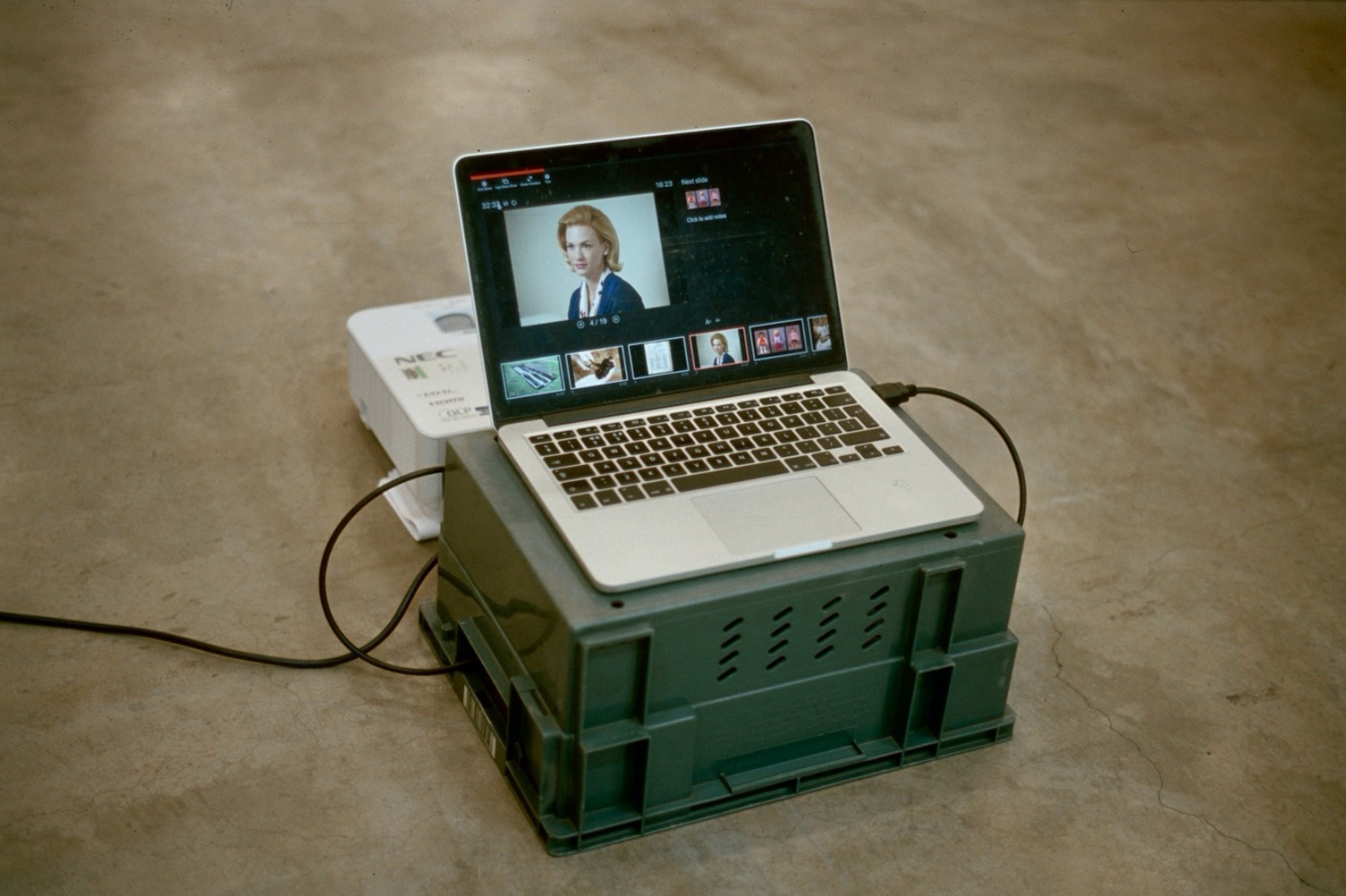 Detail of installation and projection setup