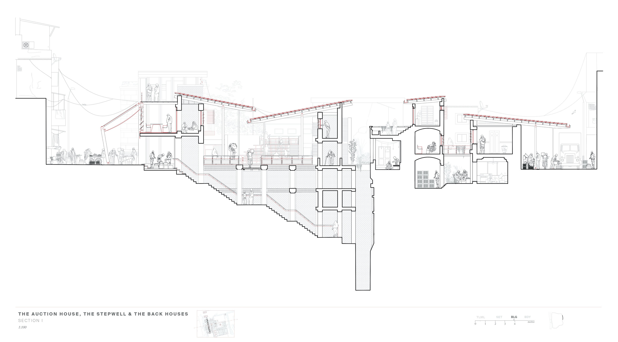 Section Through Stepwell & Auction-House