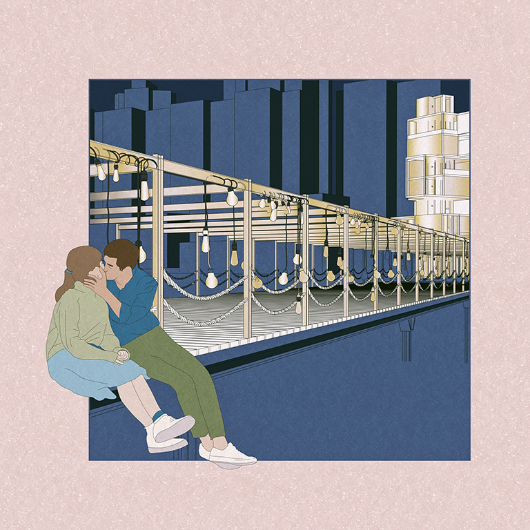 Romantic night on the pier