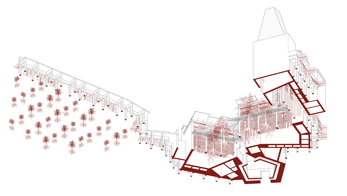A House for a Fruit-Farmer, Worm's eye Isometric