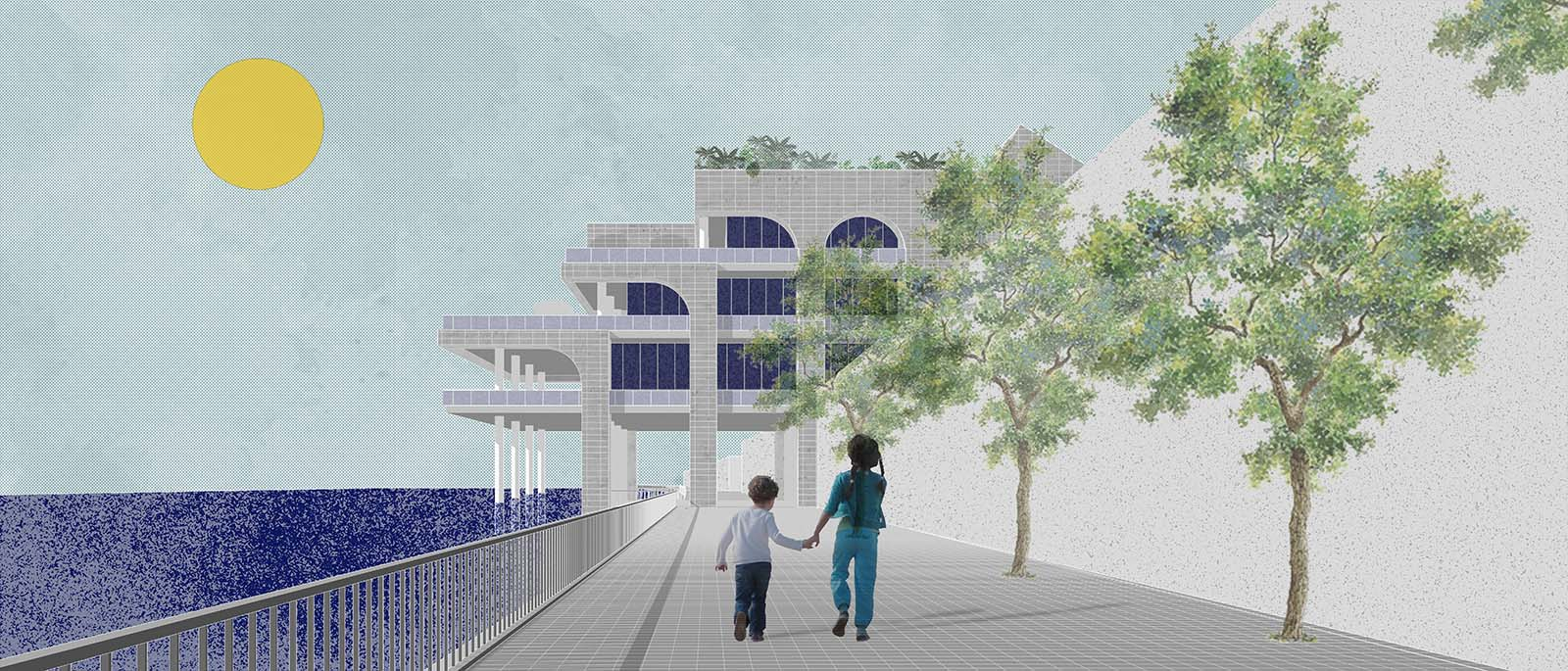 Perspective Drawing of Library