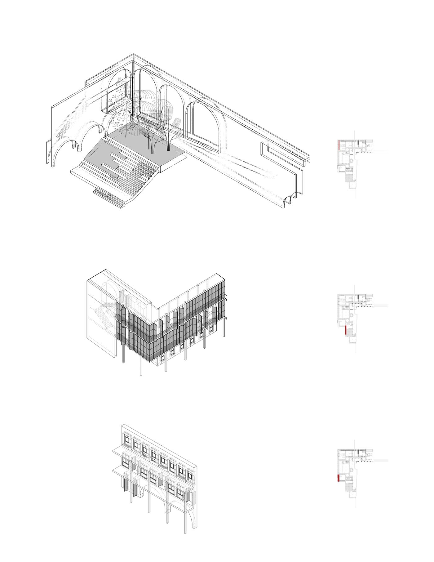 Axonometric Drawing of Thick Walls