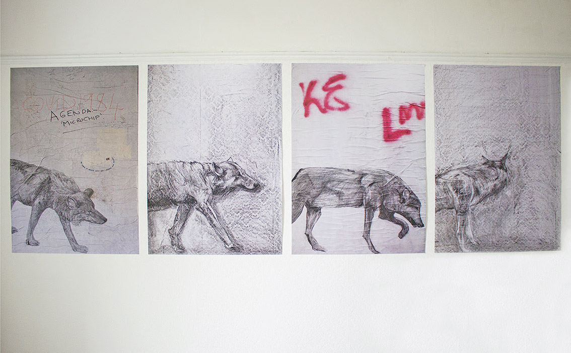 Wolves in West Bell Street Car Park Underpass, Dundee, A0 digital prints (2) 2021