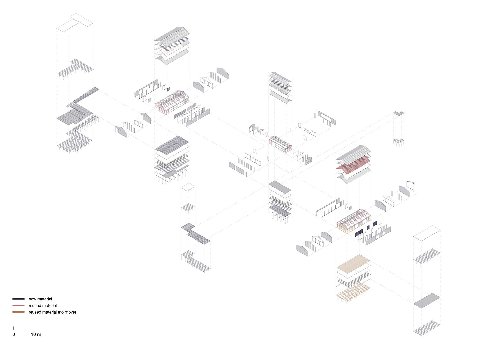 Yunfang_Xu_Ratho Library_ExplodedAxonometric