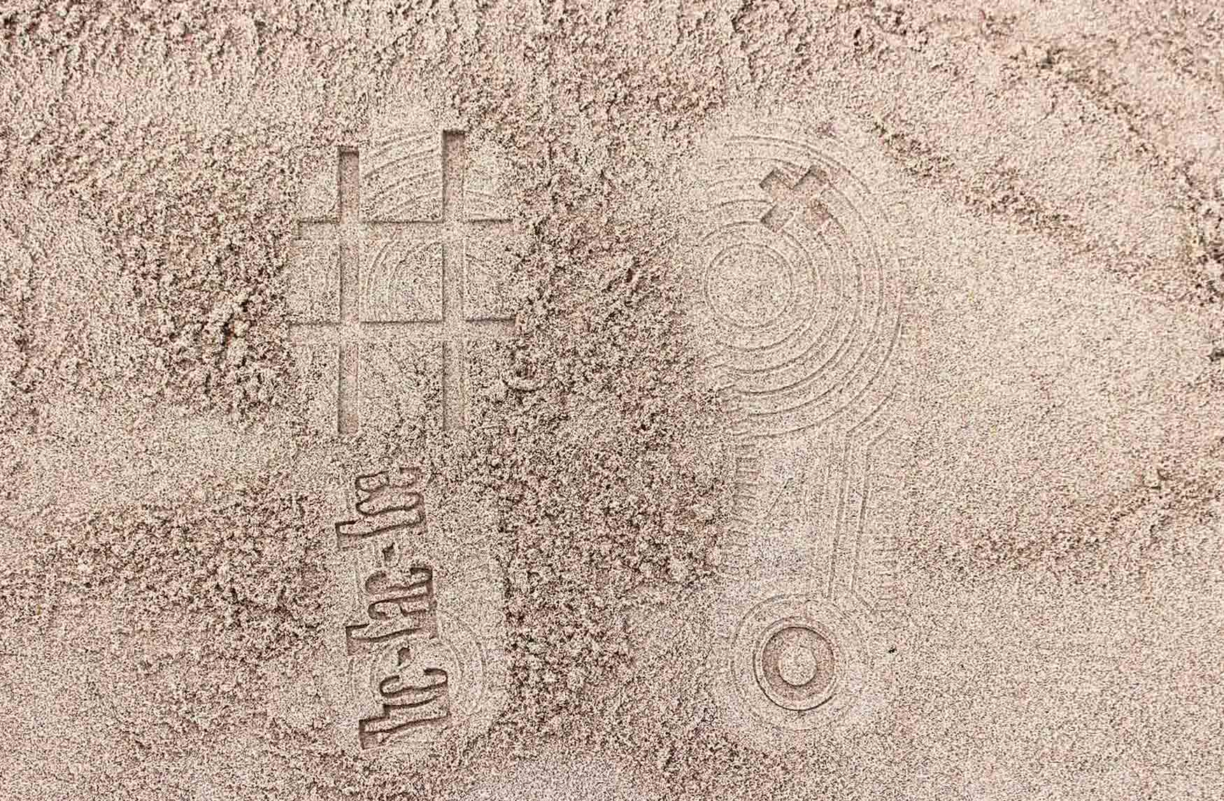 Shoe imprints in sand
