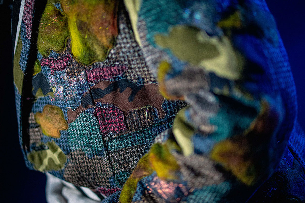 Close up of Prospero the Enchanter's jacket applique. 