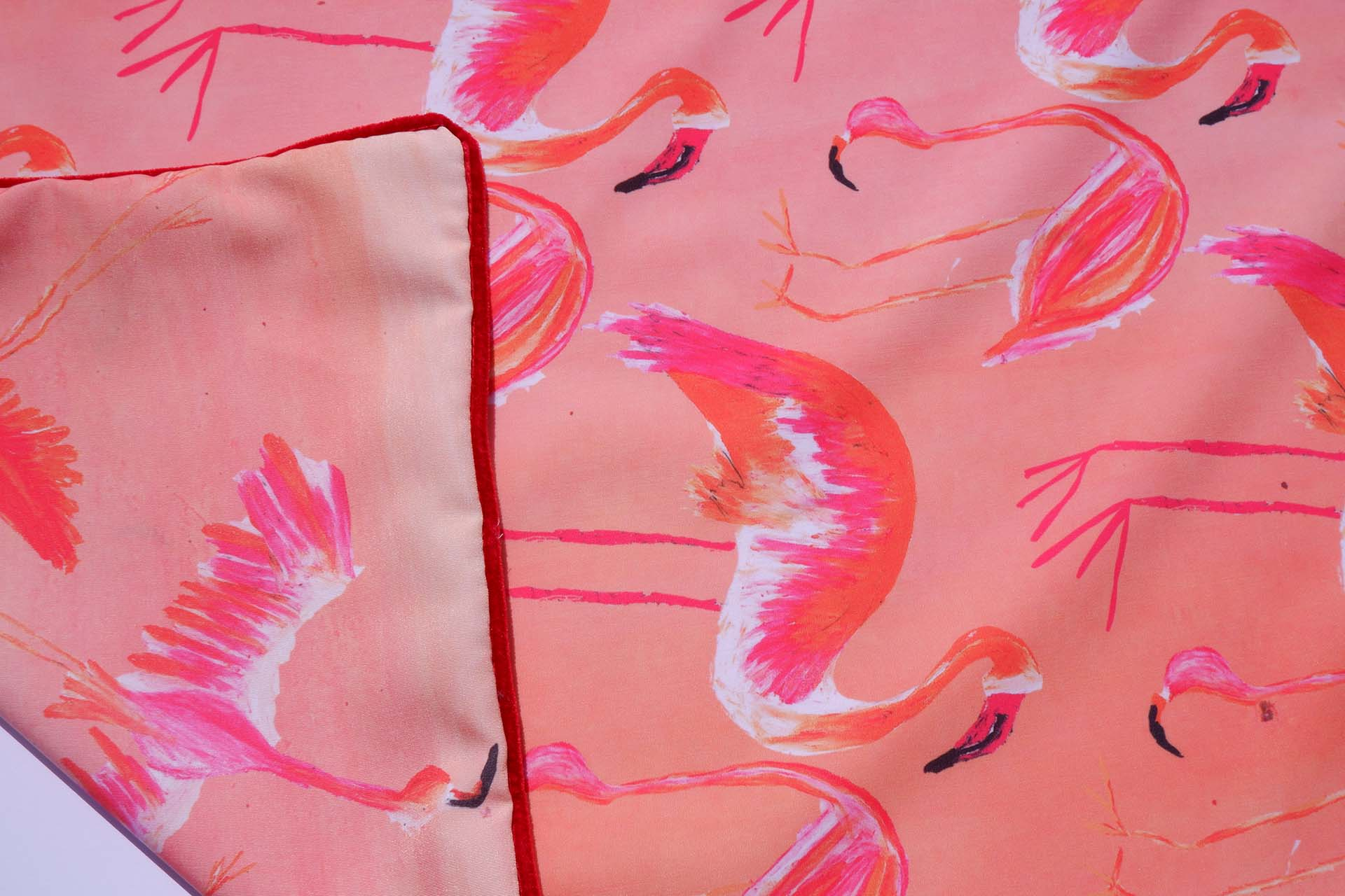 reverse quilt design- flying flamingoes