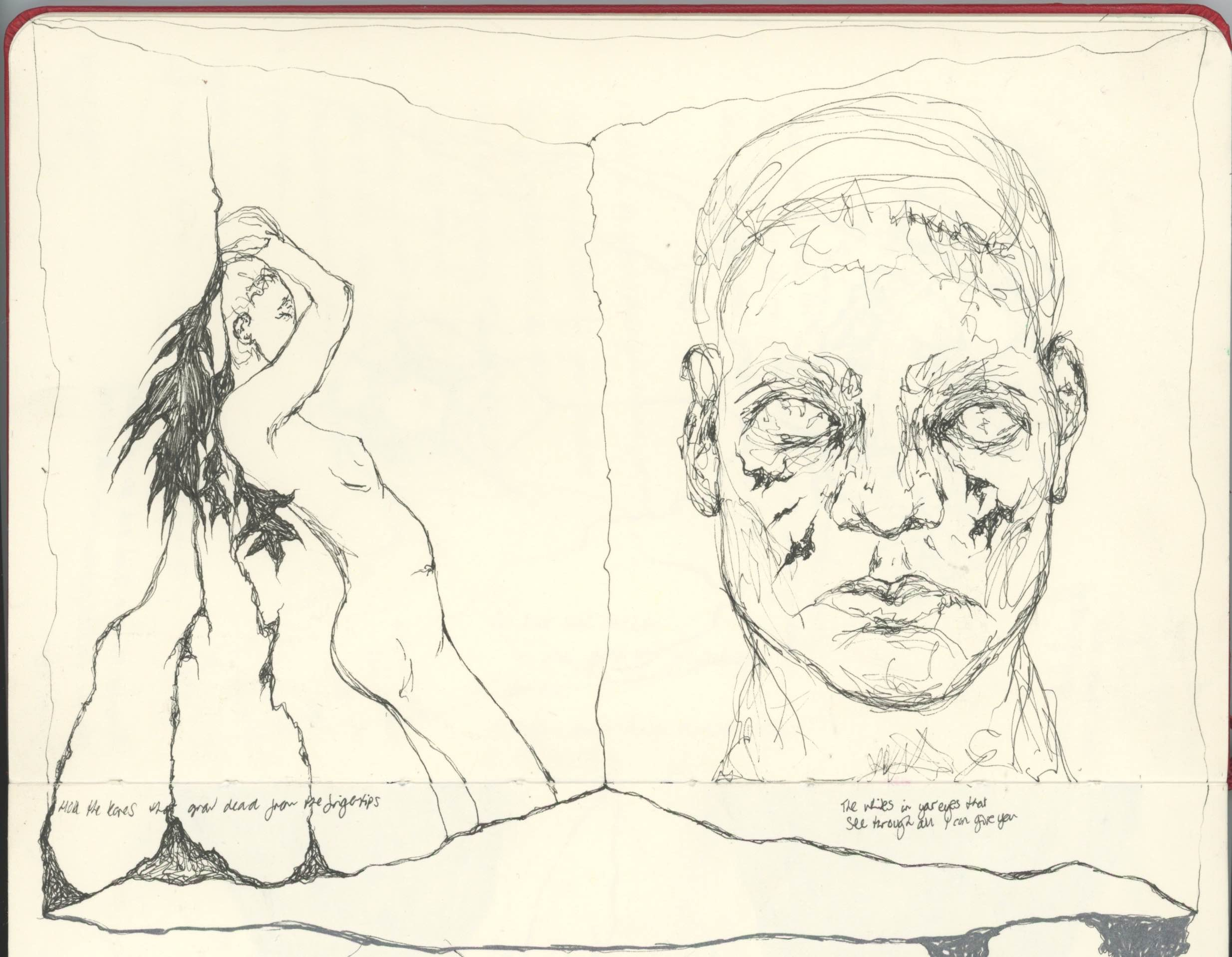 drawing of two figures 