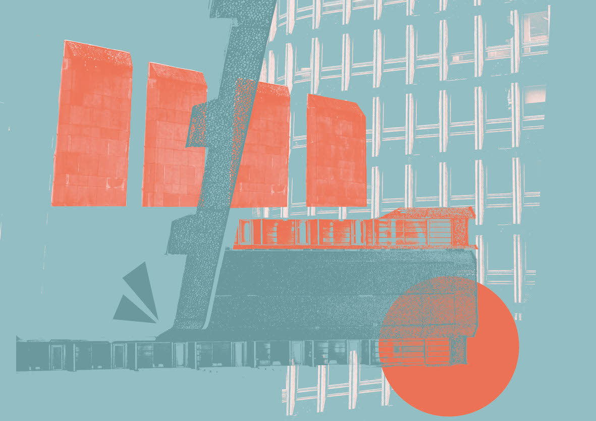 This is a digital drawing based on Argyle House, an infamous Brutalist building in Edinburgh.